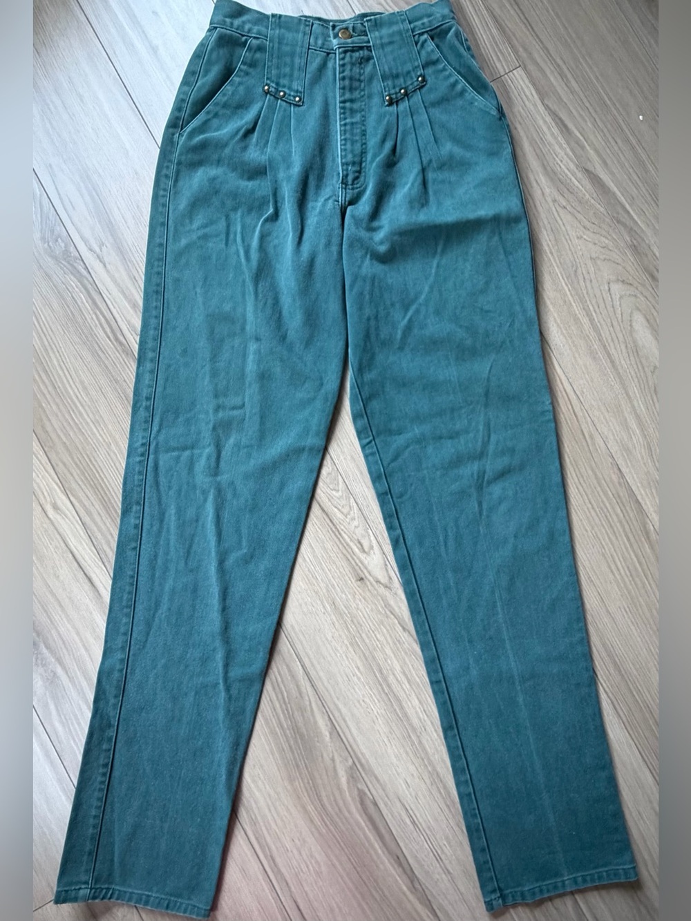 VTG 90’s Rocky Mountain Rockies Womens Jeans 13x36 Green Bareback Hi-Rise